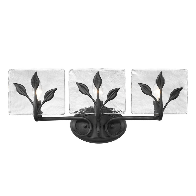 Golden 3160-BA3 NB-HWG Three Light Bath Vanity, Natural Black
