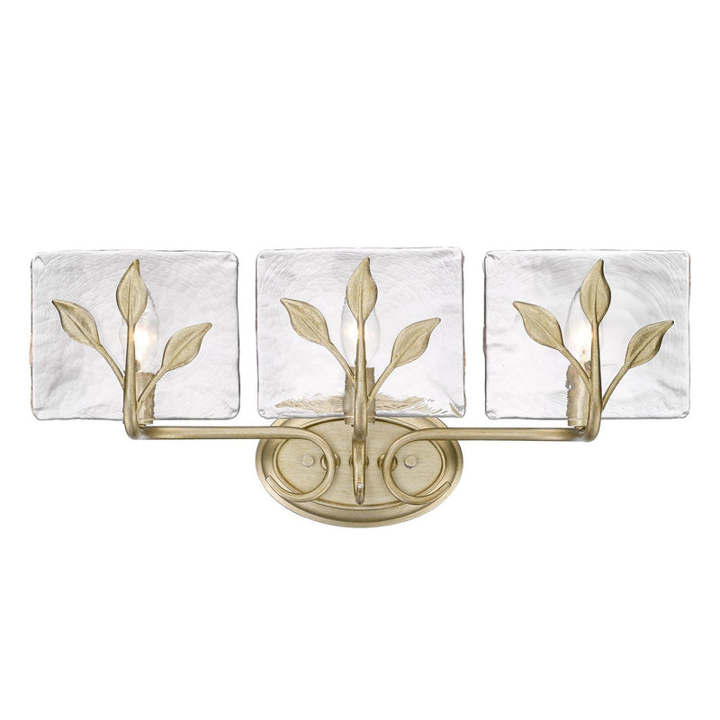 Golden 3160-BA3 WG-HWG Three Light Bath Vanity, White Gold