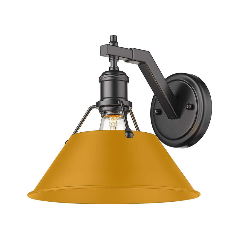 Golden 3306-1W BLK-AY One Light Wall Sconce, Matte Black