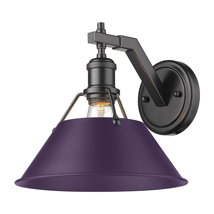 Golden 3306-1W BLK-EP One Light Wall Sconce, Matte Black
