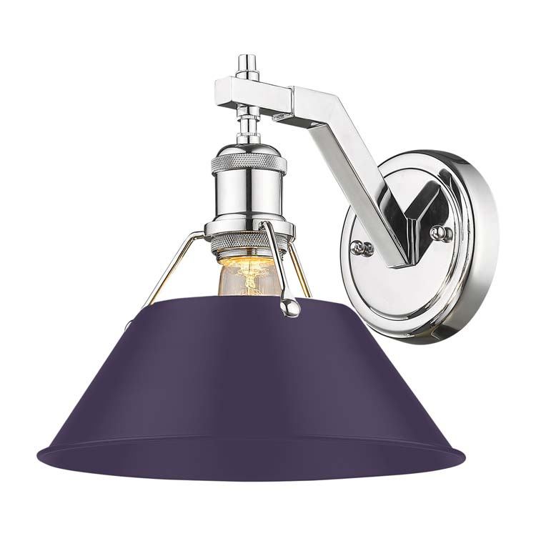 Golden 3306-1W CH-EP One Light Wall Sconce, Chrome