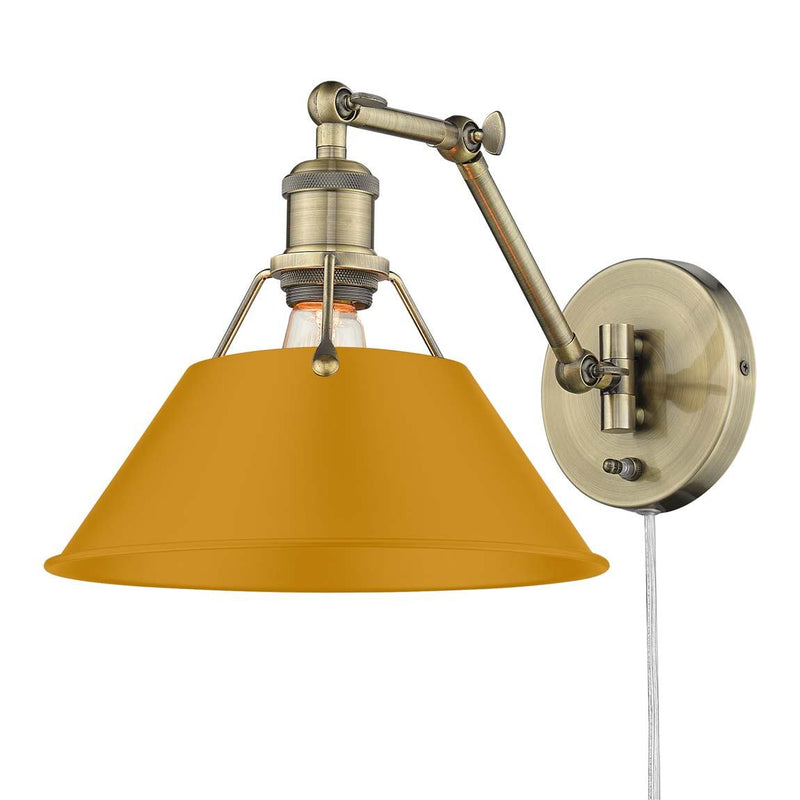 Golden 3306-A1W AB-AY One Light Wall Sconce, Aged Brass