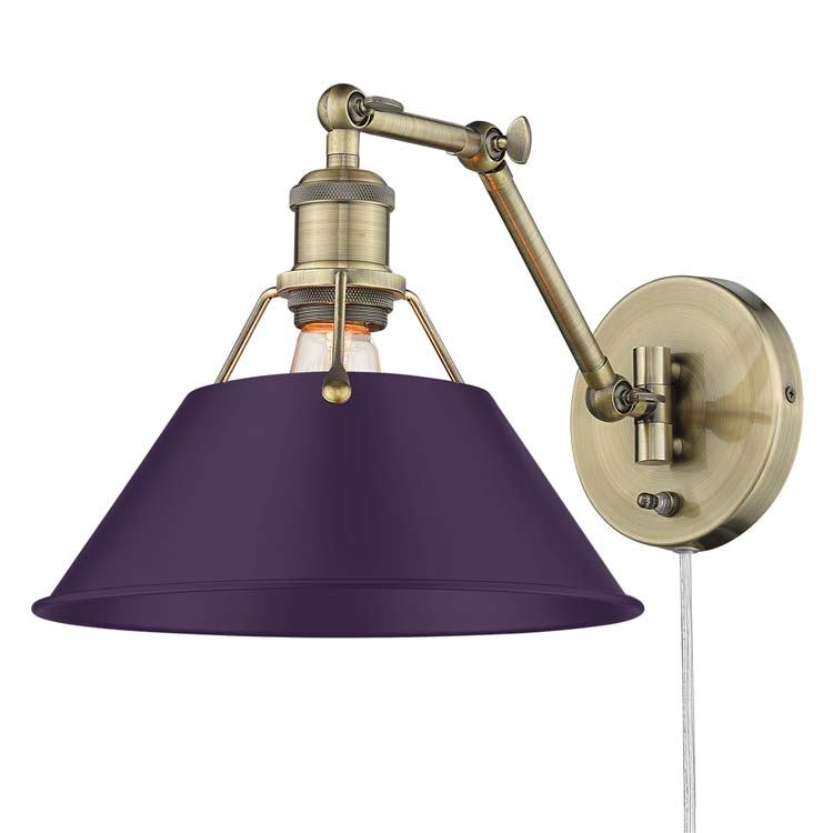 Golden 3306-A1W AB-EP One Light Wall Sconce, Aged Brass