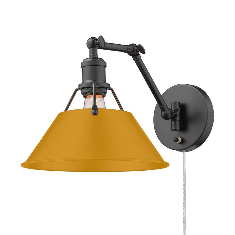 Golden 3306-A1W BLK-AY One Light Wall Sconce, Matte Black