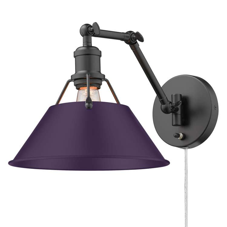Golden 3306-A1W BLK-EP One Light Wall Sconce, Matte Black