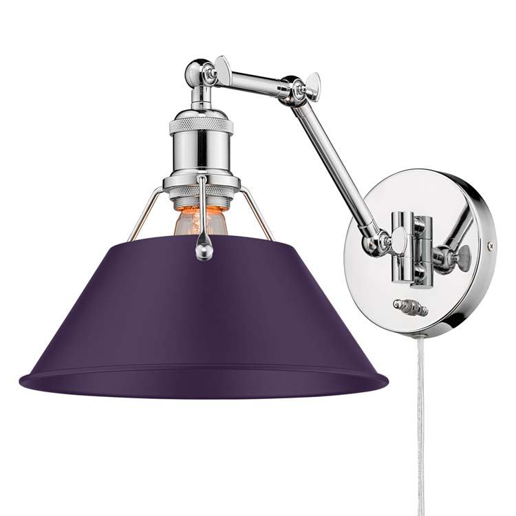 Golden 3306-A1W CH-EP One Light Wall Sconce, Chrome