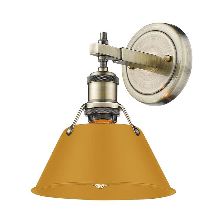 Golden 3306-BA1 AB-AY One Light Bath Vanity, Aged Brass