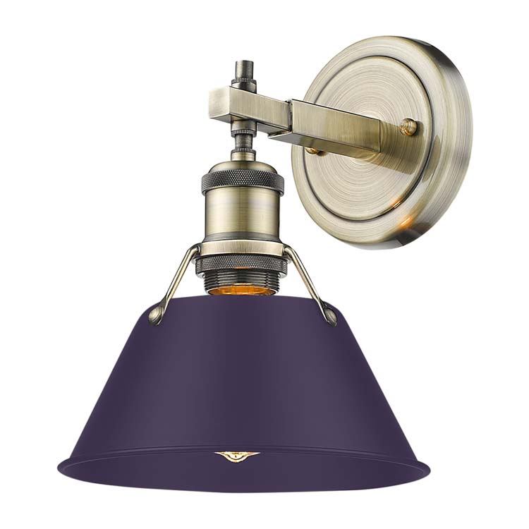 Golden 3306-BA1 AB-EP One Light Bath Vanity, Aged Brass