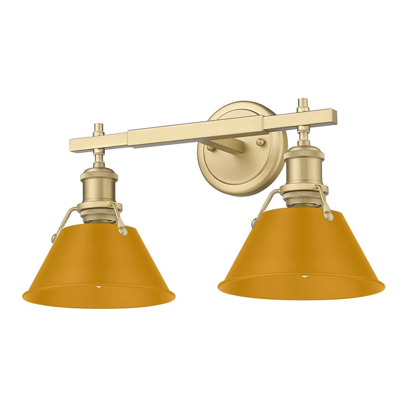 Golden 3306-BA2 BCB-AY Two Light Vanity, Brushed Champagne Brass