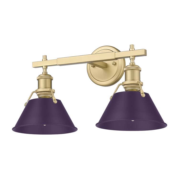 Golden 3306-BA2 BCB-EP Two Light Vanity, Brushed Champagne Brass