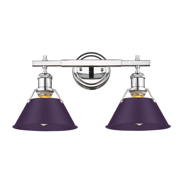 Golden 3306-BA2 CH-EP Two Light Vanity, Chrome