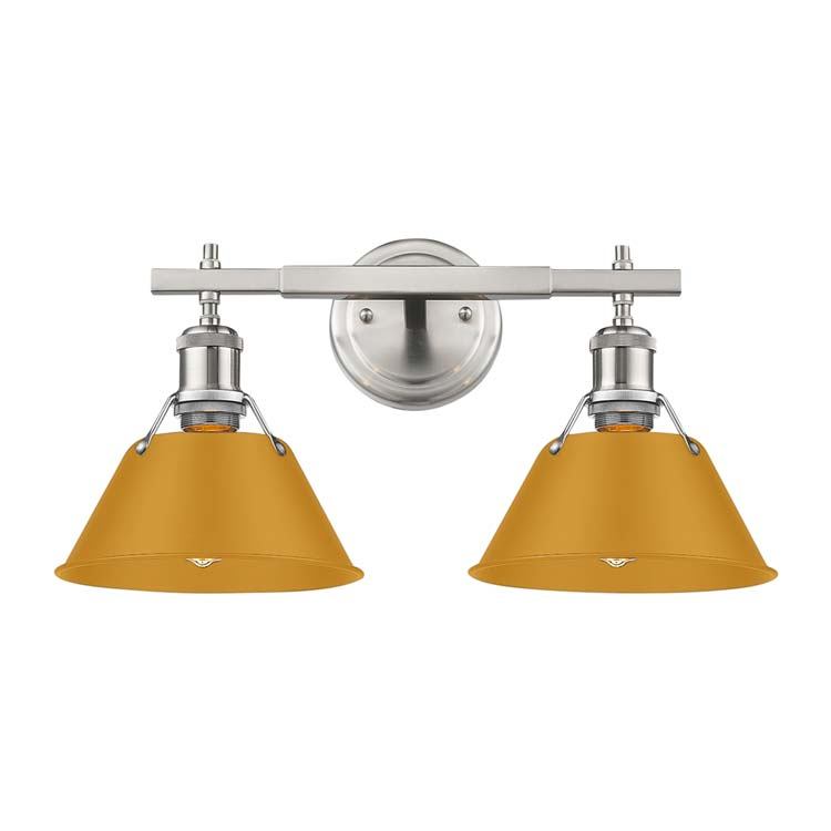 Golden 3306-BA2 PW-AY Two Light Vanity, Pewter
