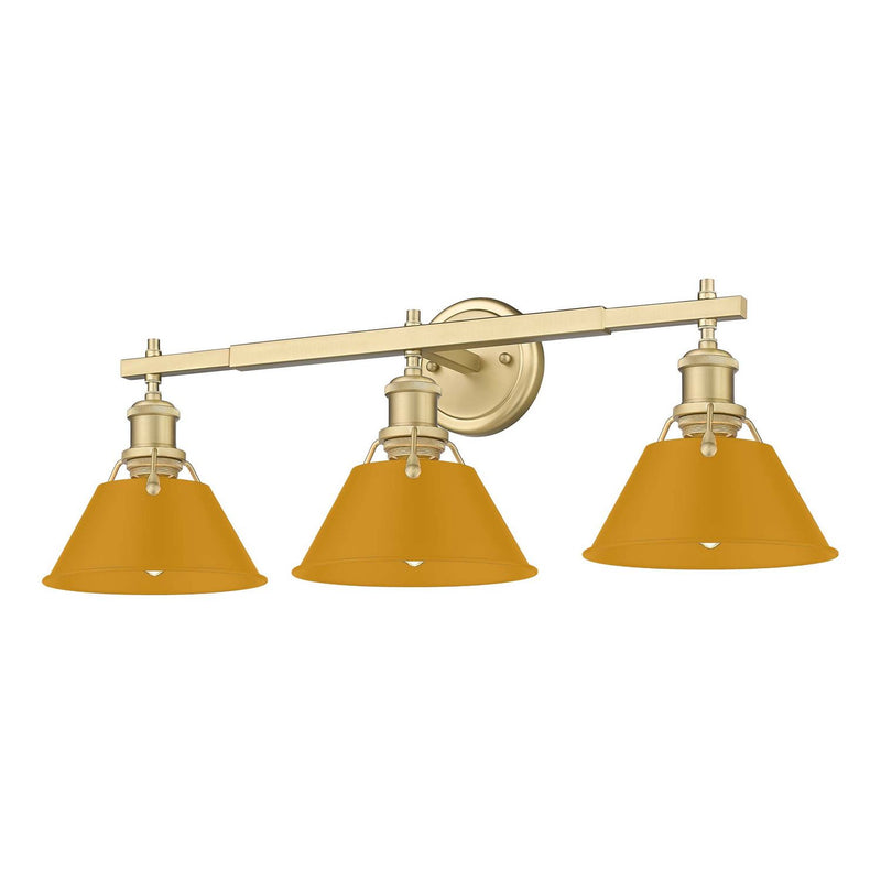 Golden 3306-BA3 BCB-AY Three Light Vanity, Brushed Champagne Brass