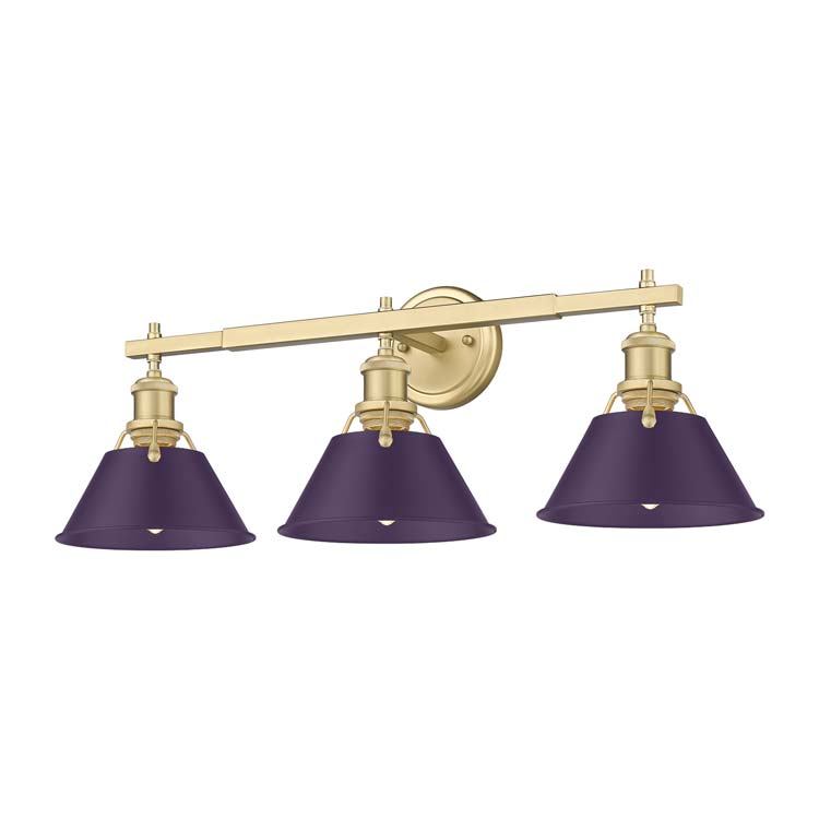 Golden 3306-BA3 BCB-EP Three Light Vanity, Brushed Champagne Brass