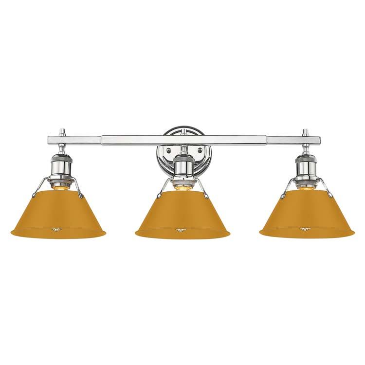 Golden 3306-BA3 CH-AY Three Light Vanity, Chrome