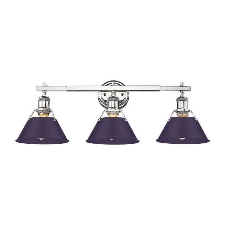 Golden 3306-BA3 CH-EP Three Light Vanity, Chrome