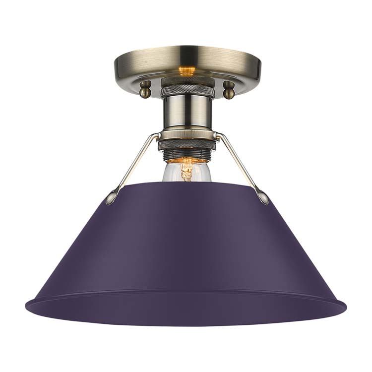 Golden 3306-FM AB-EP One Light Flush Mount, Aged Brass