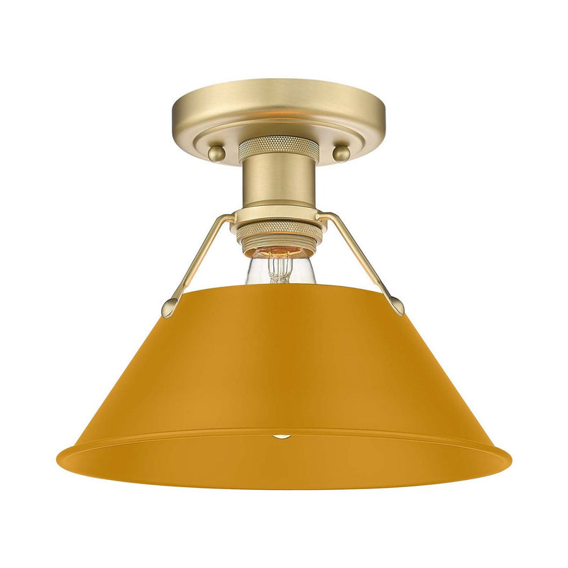 Golden 3306-FM BCB-AY One Light Flush Mount, Brushed Champagne Brass