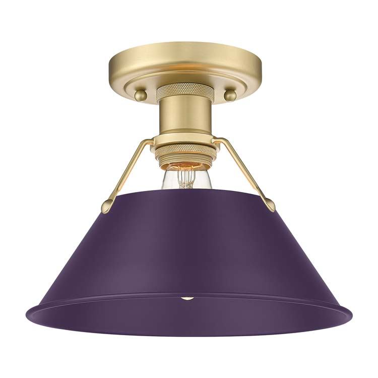 Golden 3306-FM BCB-EP One Light Flush Mount, Brushed Champagne Brass