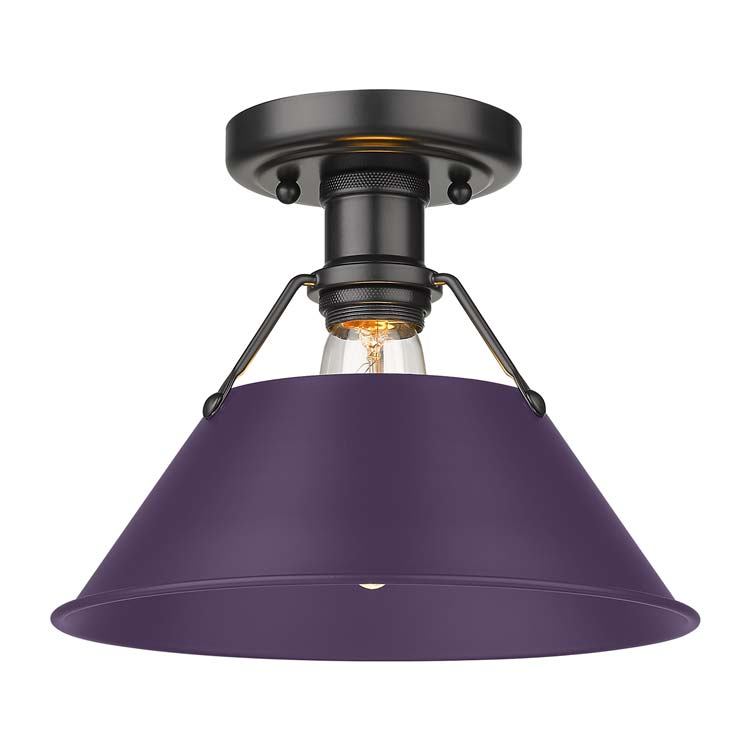Golden 3306-FM BLK-EP One Light Flush Mount, Matte Black