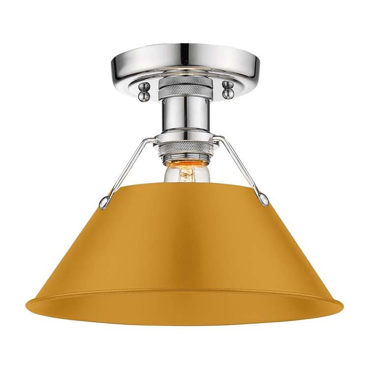Golden 3306-FM CH-AY One Light Flush Mount, Chrome