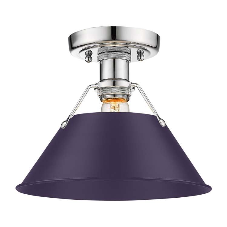 Golden 3306-FM CH-EP One Light Flush Mount, Chrome