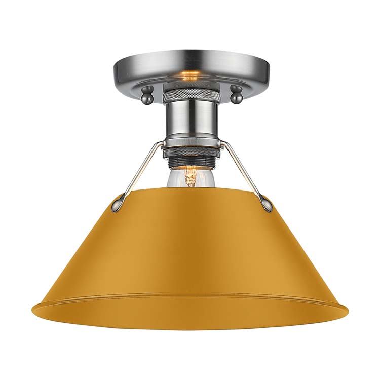 Golden 3306-FM PW-AY One Light Flush Mount, Pewter