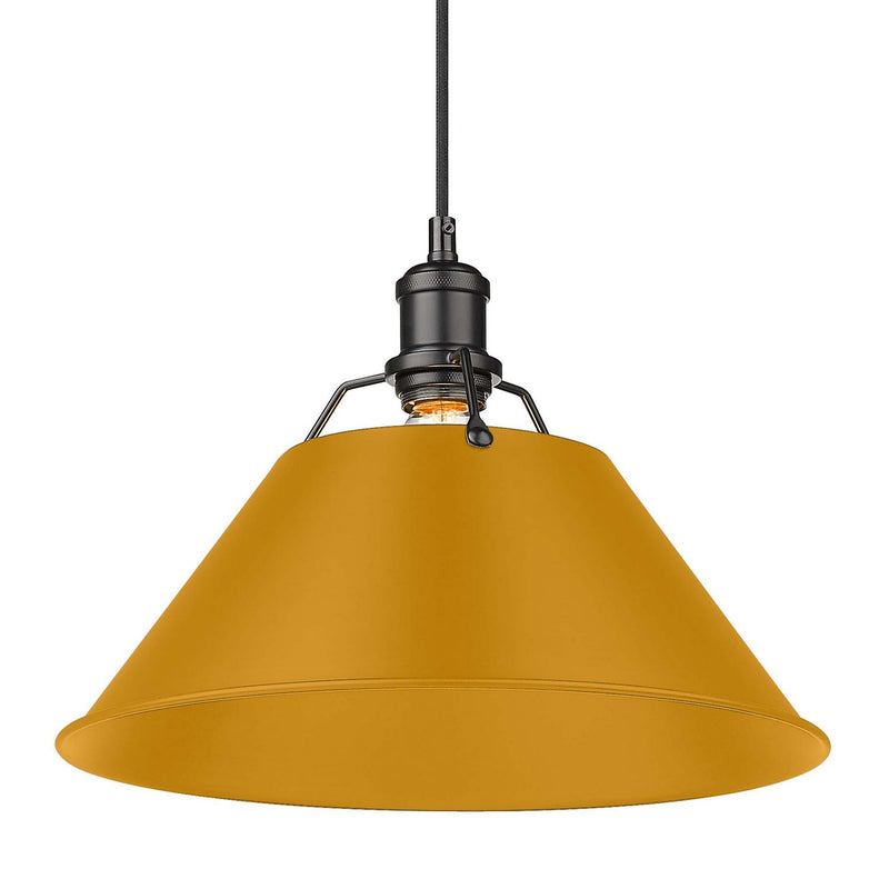 Golden 3306-L BLK-AY One Light Pendant, Matte Black