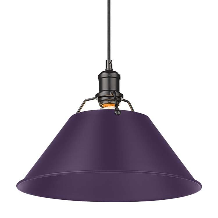 Golden 3306-L BLK-EP One Light Pendant, Matte Black