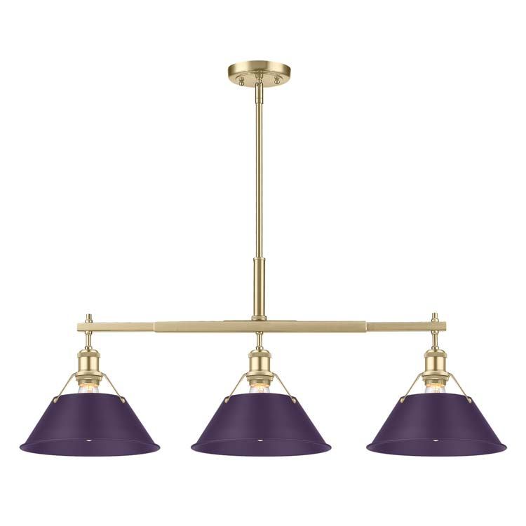 Golden 3306-LP BCB-EP Three Light Linear Pendant, Brushed Champagne Brass