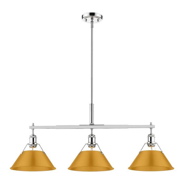 Golden 3306-LP CH-AY Three Light Linear Pendant, Chrome