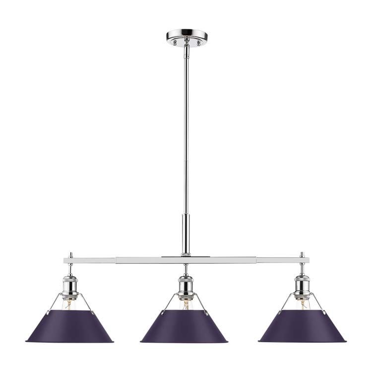 Golden 3306-LP CH-EP Three Light Linear Pendant, Chrome