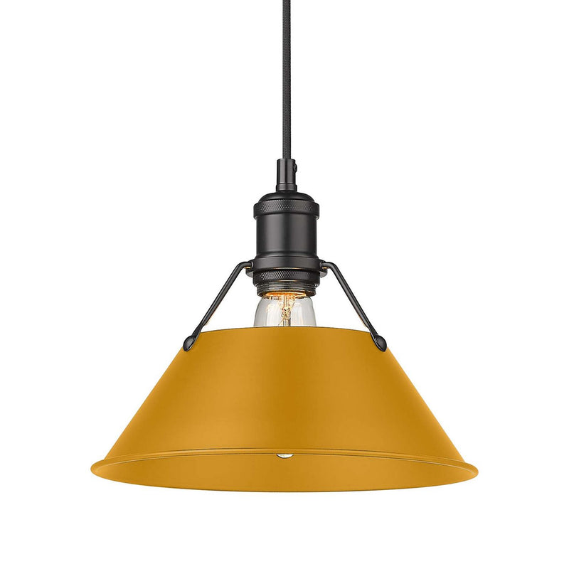 Golden 3306-M BLK-AY One Light Pendant, Matte Black