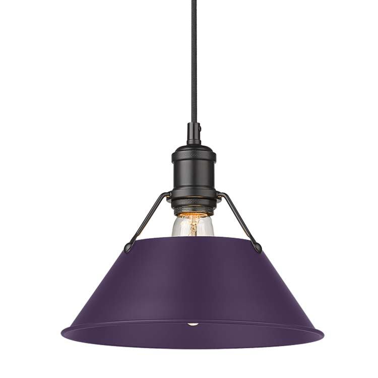 Golden 3306-M BLK-EP One Light Pendant, Matte Black