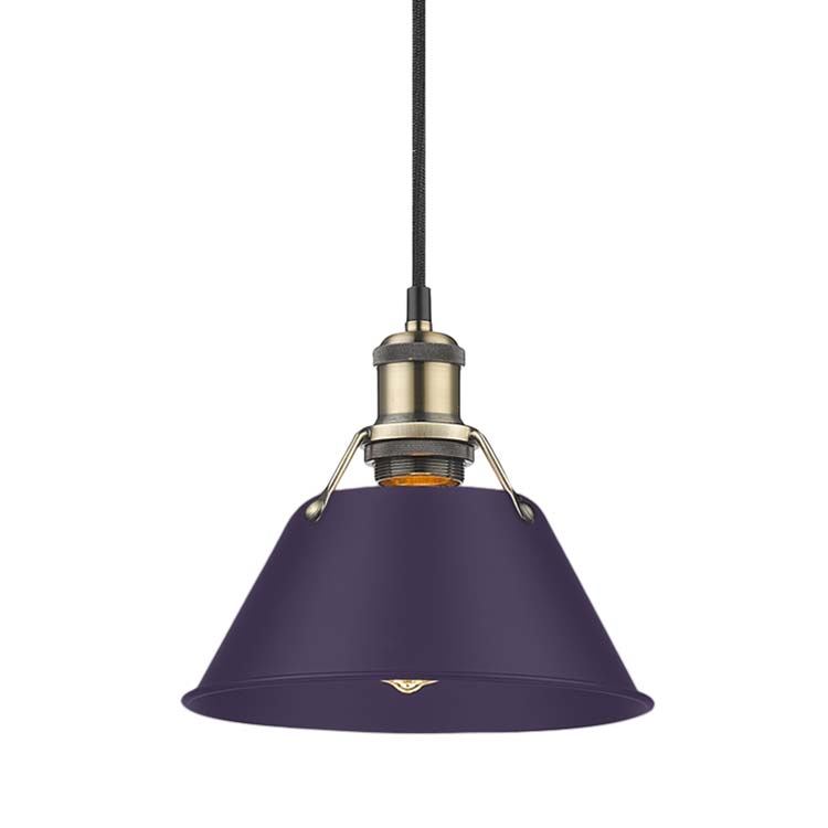 Golden 3306-S AB-EP One Light Pendant, Aged Brass