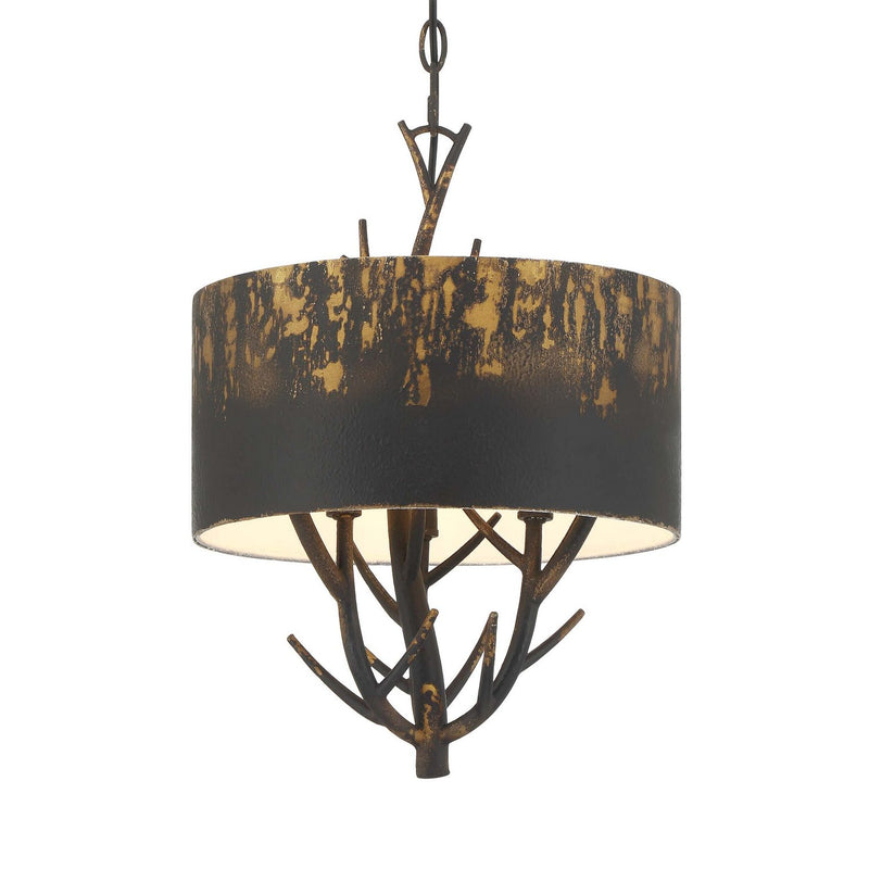 Golden 4500-3P ABI Three Light Pendant, Antique Black Iron