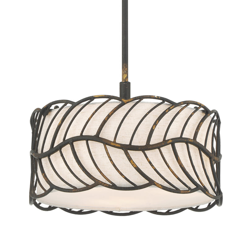 Golden 4501-3P ABI Three Light Pendant, Antique Black Iron