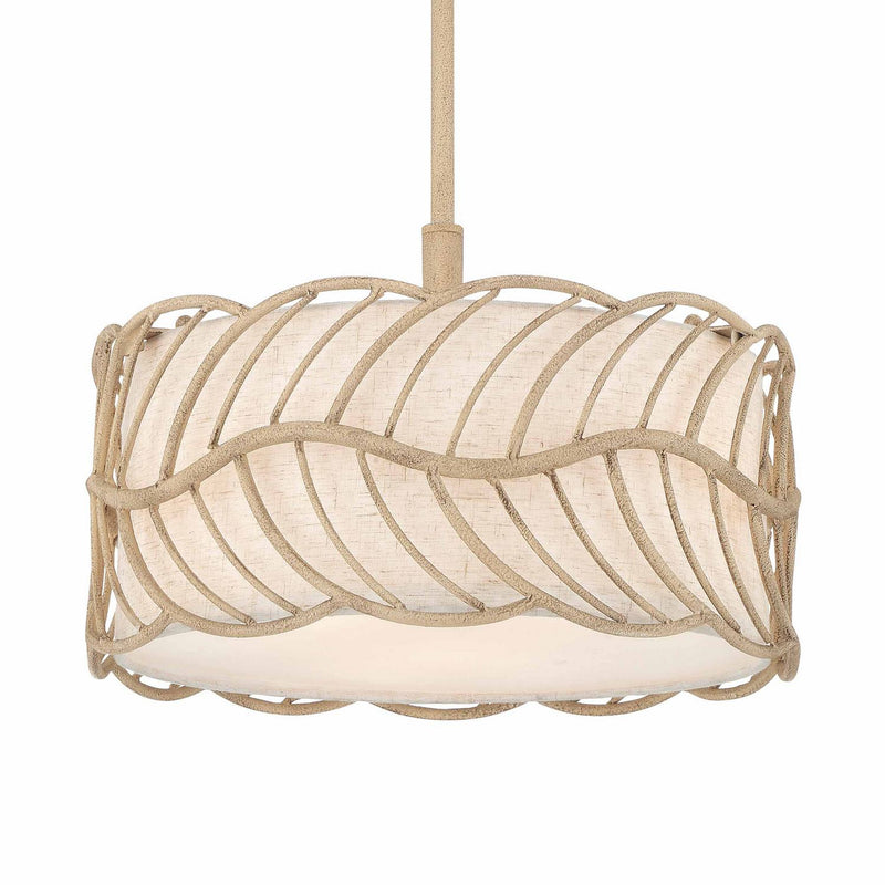 Golden 4501-3P AM Three Light Pendant, Almond