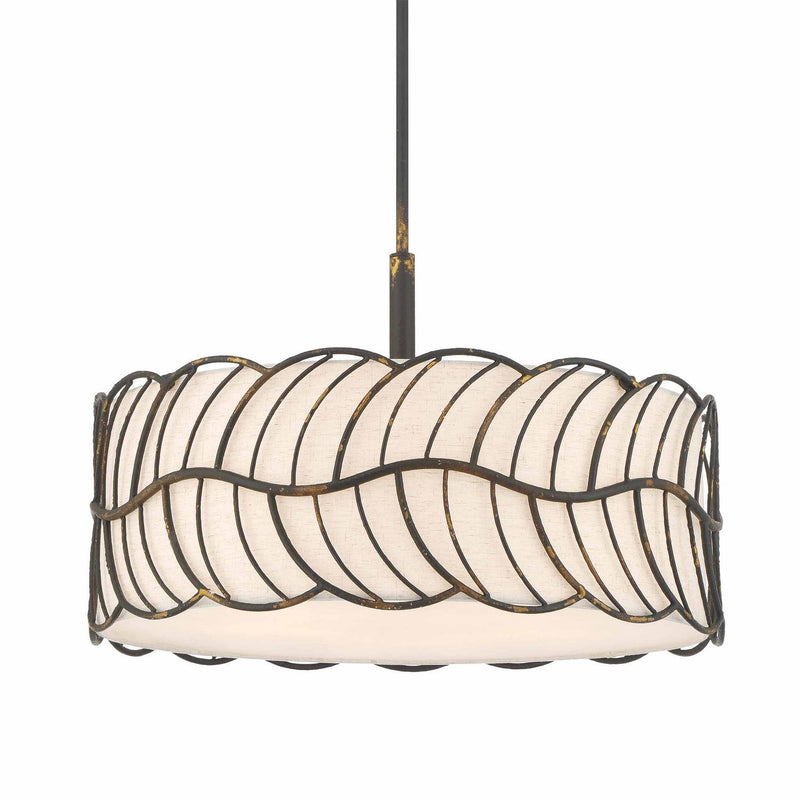 Golden 4501-5P ABI Five Light Pendant, Antique Black Iron