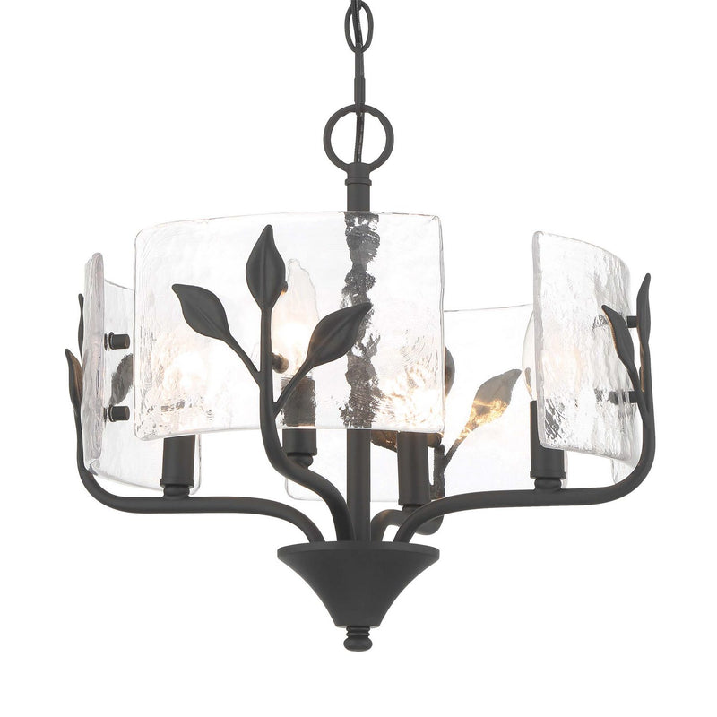 Golden 4503-4P NB-HWG Four Light Pendant, Natural Black