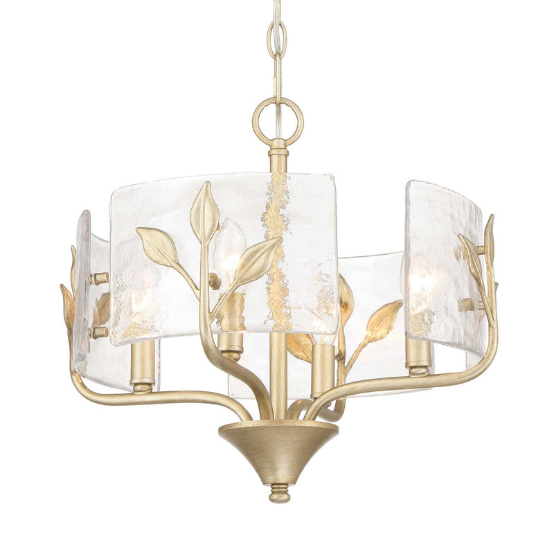 Golden 4503-4P WG-HWG Four Light Pendant, White Gold