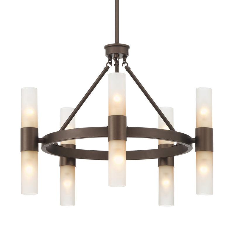 Golden 5803-10 MDB-EBO Ten Light Chandelier, Modern Bronze