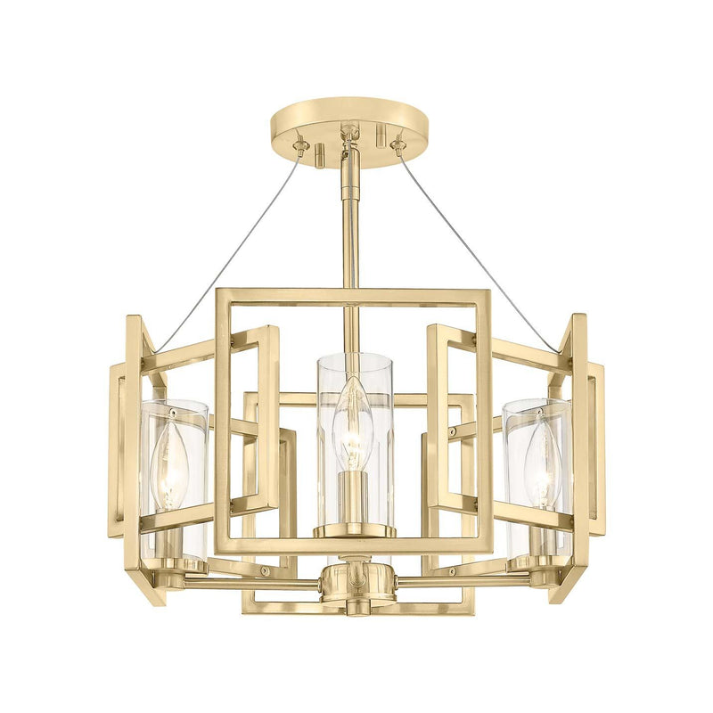 Golden 6068-4P BCB Four Light Pendant, Brushed Champagne Brass