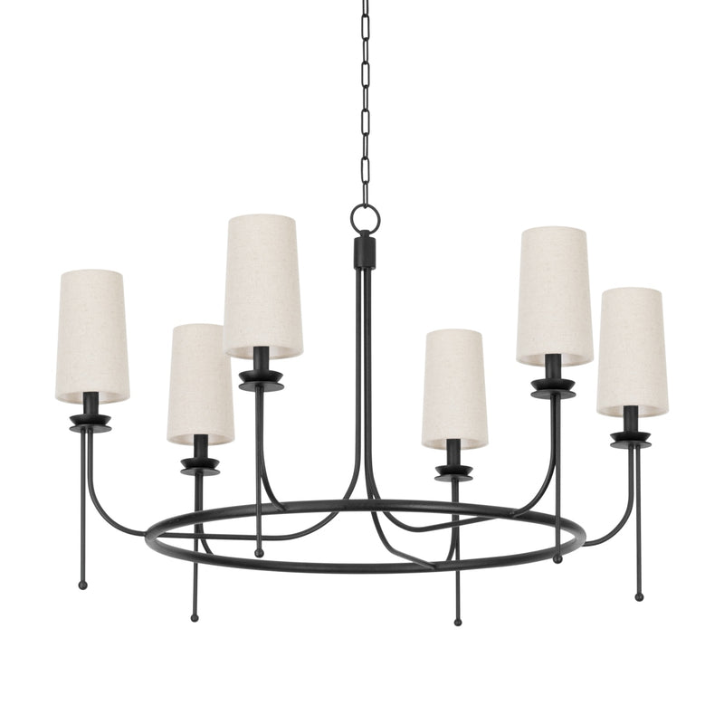 Troy Lighting F1240-FOR Six Light Chandelier, Forged Iron