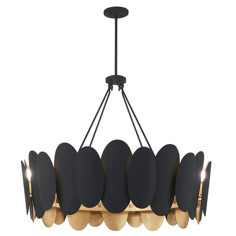 Minka-Lavery 1418-897 12 Light Pendant, Dark Matte Black