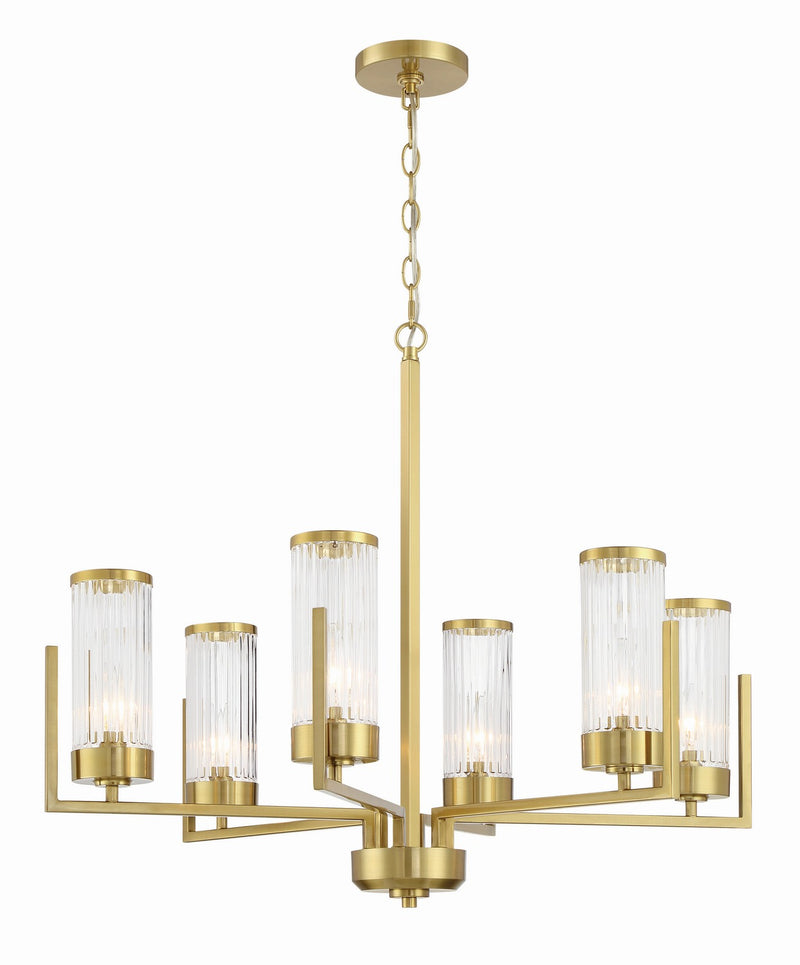 Craftmade 60126-SB Six Light Chandelier, Satin Brass