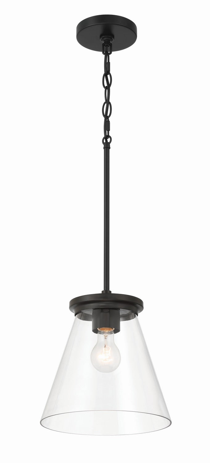Craftmade 60492-FB One Light Pendant, Flat Black