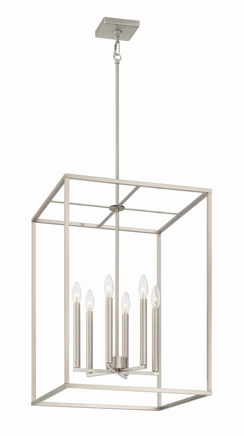 Craftmade 60636-BNK Six Light Foyer Pendant, Brushed Polished Nickel