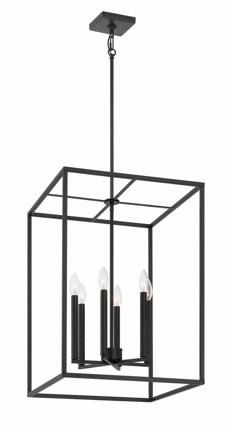 Craftmade 60636-FB Six Light Foyer Pendant, Flat Black