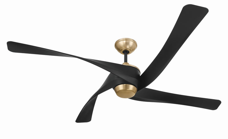 Craftmade VNN58FBSB4 58" Ceiling Fan, Flat Black/Satin Brass